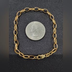 Aurafin 14K gold link bracelet 7.5"